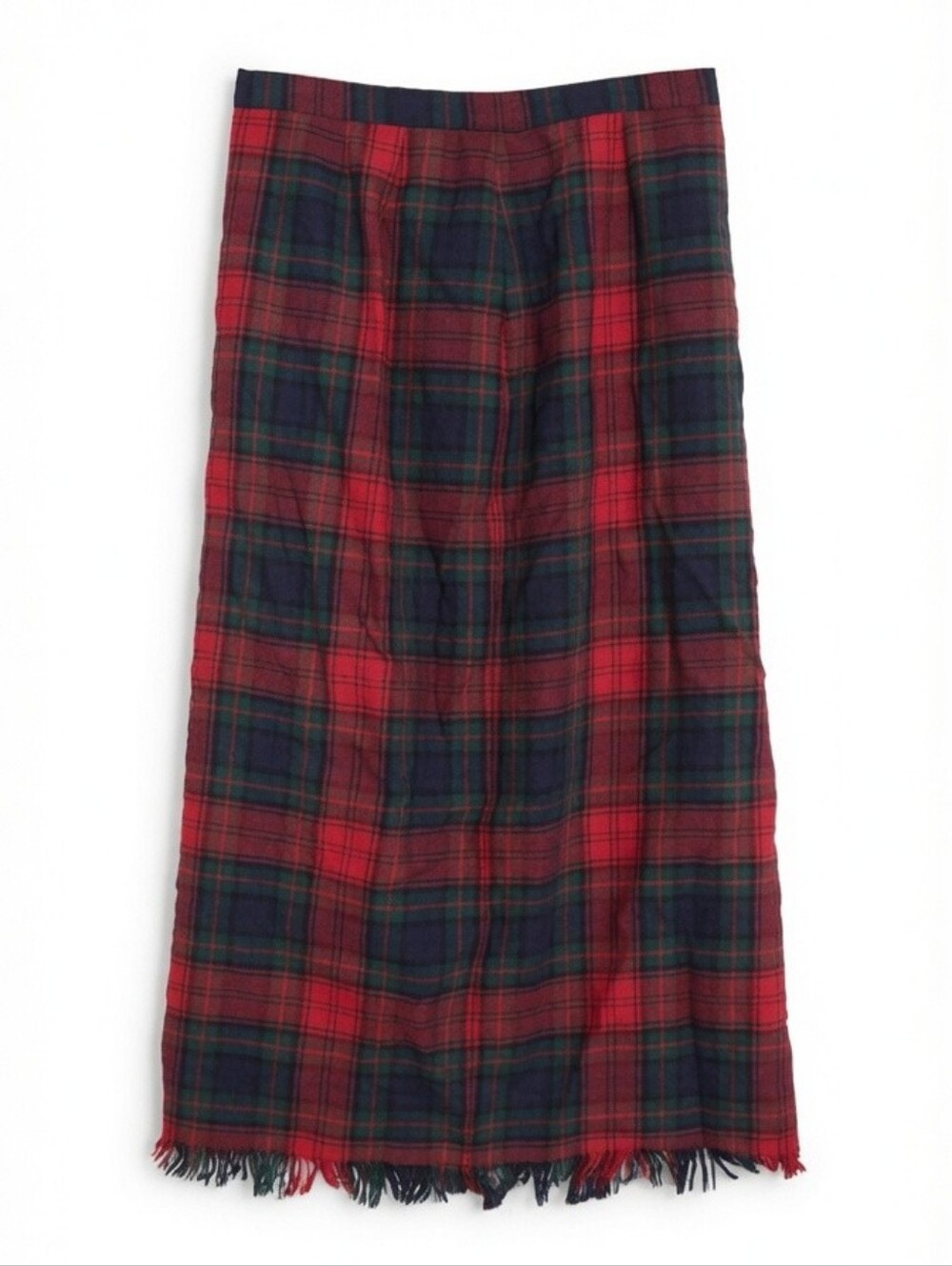 Vintage Rafaella Plaid 100 Percent Wool Maxi Skirt 12 Preppy Academia Clueless